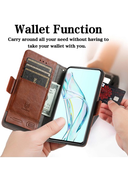 Zte Axon 30 5g Cüzdan Kılıfı, Kart Tutuculu Pu Deri Flip Kılıf Rfıd Engelleme Kickstand Telefon Kapağı (Yurt Dışından)