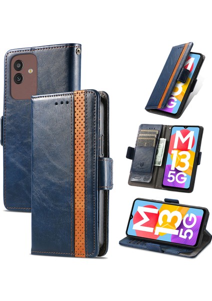 Samsung Galaxy M13 5g Cüzdan Kılıfı, Kart Tutuculu Pu Deri Flip Kılıf Rfıd Engelleme Kickstand Telefon Kapağı (Yurt Dışından)