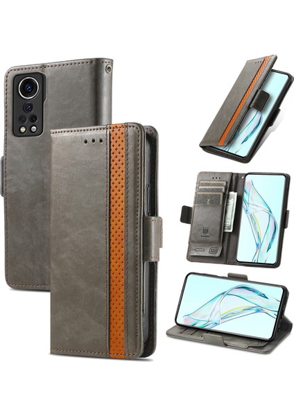 Zte Axon 30 5g Cüzdan Kılıfı, Kart Tutuculu Pu Deri Flip Kılıf Rfıd Engelleme Kickstand Telefon Kapağı (Yurt Dışından)