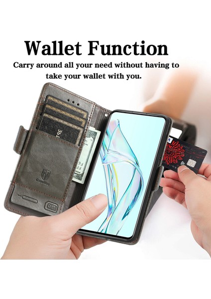 Zte Axon 30 5g Cüzdan Kılıfı, Kart Tutuculu Pu Deri Flip Kılıf Rfıd Engelleme Kickstand Telefon Kapağı (Yurt Dışından)