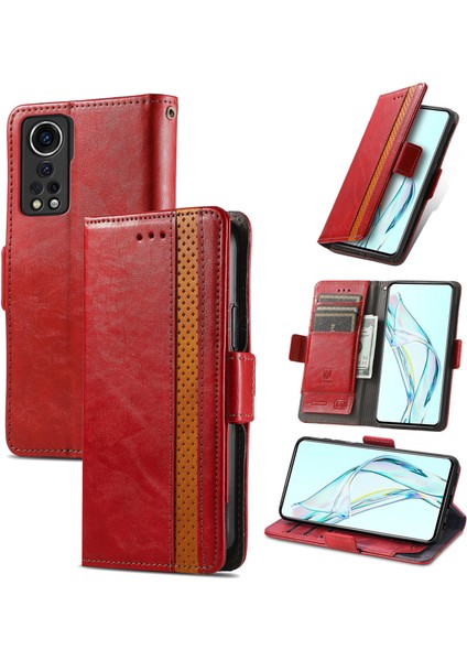 Zte Axon 30 5g Cüzdan Kılıfı, Kart Tutuculu Pu Deri Flip Kılıf Rfıd Engelleme Kickstand Telefon Kapağı (Yurt Dışından)