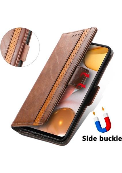 Samsung Galaxy A42 5g Cüzdan Kılıfı, Kart Tutuculu Pu Deri Flip Kılıf Rfıd Engelleme Kickstand Telefon Kapağı (Yurt Dışından)