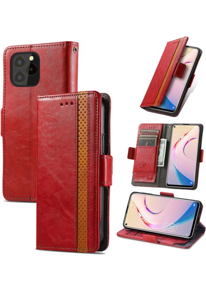 Oukitel C21 Pro Cüzdan Kılıfı, Kart Tutuculu Pu Deri Flip Kılıf Rfıd Engelleme Kickstand Telefon Kapağı (Yurt Dışından)