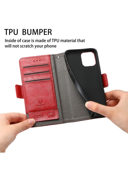 Oukitel C21 Pro Cüzdan Kılıfı, Kart Tutuculu Pu Deri Flip Kılıf Rfıd Engelleme Kickstand Telefon Kapağı (Yurt Dışından)