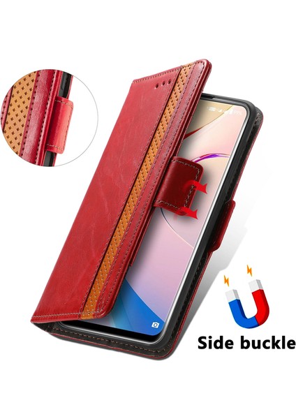Oukitel C21 Pro Cüzdan Kılıfı, Kart Tutuculu Pu Deri Flip Kılıf Rfıd Engelleme Kickstand Telefon Kapağı (Yurt Dışından)