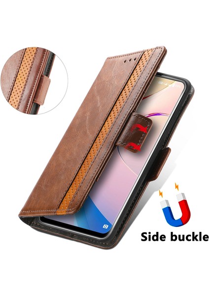 Oukitel C21 Pro Cüzdan Kılıfı, Kart Tutuculu Pu Deri Flip Kılıf Rfıd Engelleme Kickstand Telefon Kapağı (Yurt Dışından)