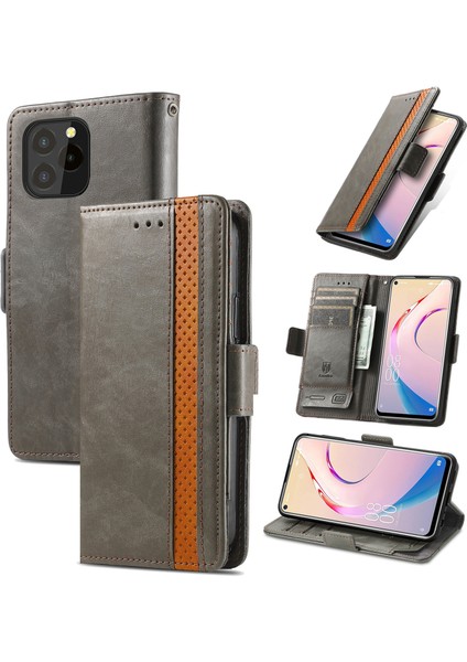 Oukitel C21 Pro Cüzdan Kılıfı, Kart Tutuculu Pu Deri Flip Kılıf Rfıd Engelleme Kickstand Telefon Kapağı (Yurt Dışından)
