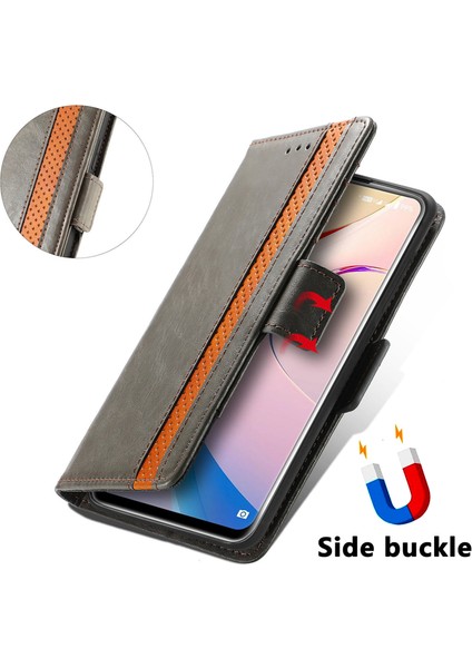 Oukitel C21 Pro Cüzdan Kılıfı, Kart Tutuculu Pu Deri Flip Kılıf Rfıd Engelleme Kickstand Telefon Kapağı (Yurt Dışından)