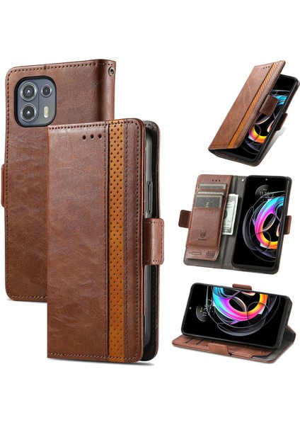 Motorola Edge 20 Lite Cüzdan Kılıfı, Kart Tutuculu Pu Deri Flip Kılıf Rfıd Engelleme Kickstand Telefon Kapağı (Yurt Dışından)