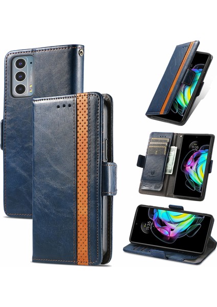 SZY Mall Motorola Edge 20 Cüzdan Kılıfı, Kart Tutuculu Pu Deri Flip Kılıf Rfıd Engelleme Kickstand Telefon Kapağı (Yurt Dışından)