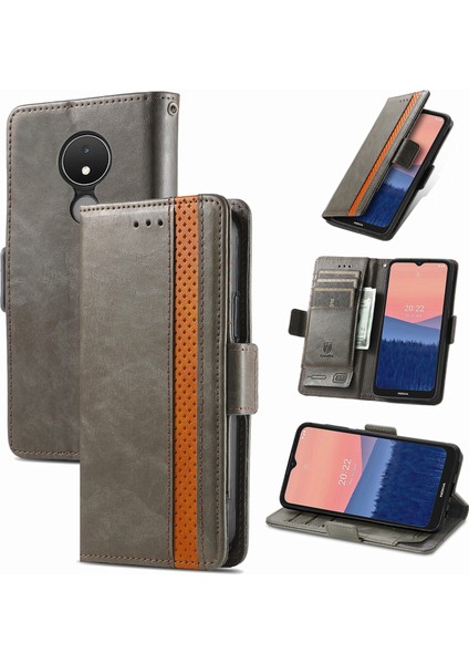 Nokia C21 Cüzdan Kılıfı, Kart Tutuculu Pu Deri Flip Kılıf Rfıd Engelleme Kickstand Telefon Kapağı (Yurt Dışından)
