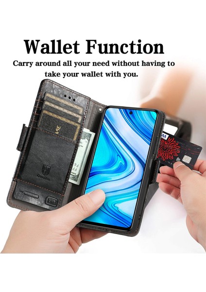 Redmi Note 9 Pro Cüzdan Kılıfı, Kart Tutuculu Pu Deri Flip Kılıf Rfıd Engelleme Kickstand Telefon Kapağı (Yurt Dışından) fiyatları