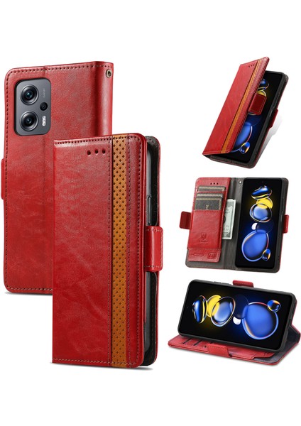 Xiaomi Redmi Note 11T Cüzdan Kılıfı, Kart Tutuculu Pu Deri Flip Kılıf Rfıd Engelleme Kickstand Telefon Kapağı (Yurt Dışından)
