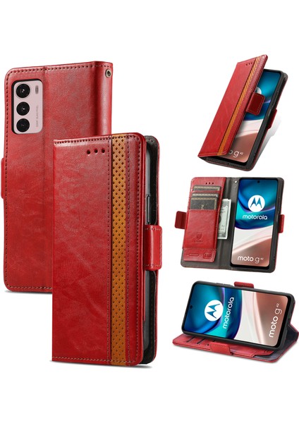 Motorola Moto G42 Cüzdan Kılıfı, Kart Tutuculu Pu Deri Flip Kılıf Rfıd Engelleme Kickstand Telefon Kapağı (Yurt Dışından)