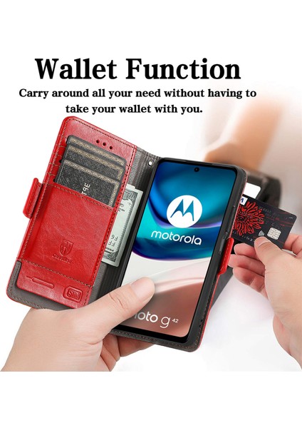 Motorola Moto G42 Cüzdan Kılıfı, Kart Tutuculu Pu Deri Flip Kılıf Rfıd Engelleme Kickstand Telefon Kapağı (Yurt Dışından) fiyatları