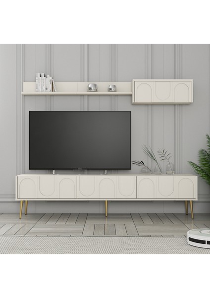 Variant Lyon 3 Lü Salon Takımı - Krem / Altın