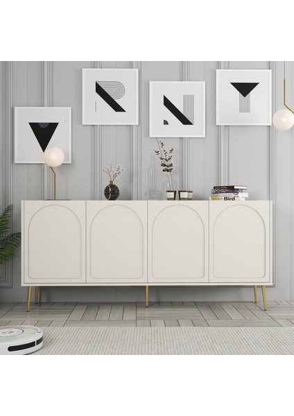 Variant Lyon 3 Lü Salon Takımı - Krem / Altın