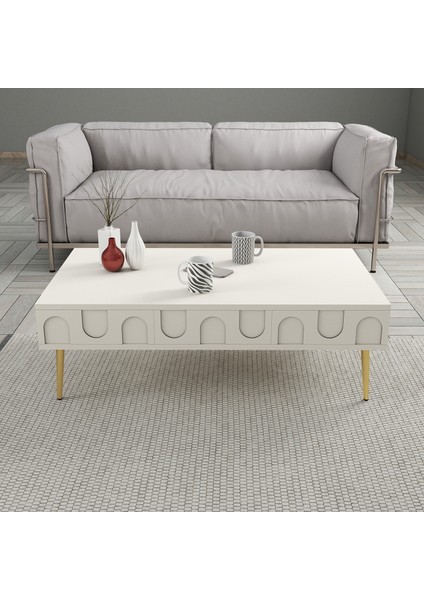 Variant Lyon 3 Lü Salon Takımı - Krem / Altın