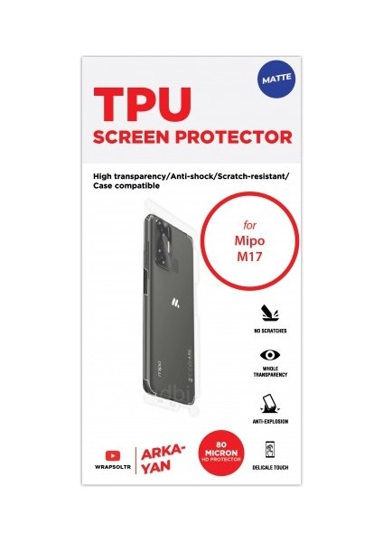 Mipo M17 Mat Arka ve Yan Koruyucu Tpu Film fiyatları