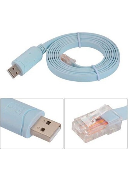 USB 2.0 Cisco Router RJ45 Konsol Kablosu USB To RJ45 Kablo 1.8m