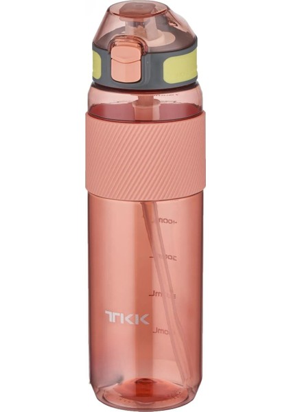 Tkk 800ML Pipetli Taşıma Kulplu Silikon Gövde Ölçü Skalalı Tritan Su Matarası