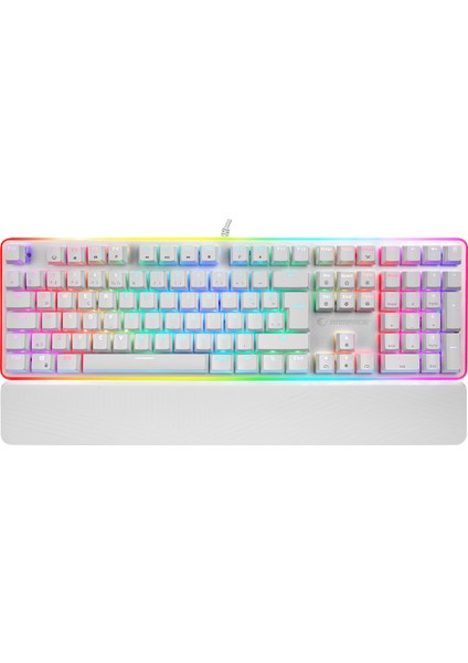 KB-R96 Ultımate Beyaz Optical Switch Full Rgb ve Metal Gövdeli Su Geçirmez Gaming Oyuncu Mekanik Klavye