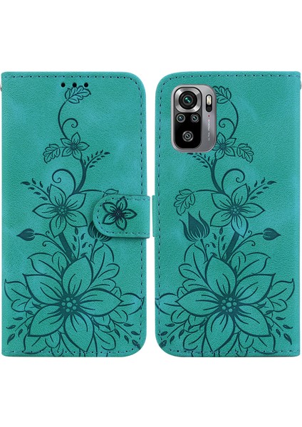 Xiaomi Redmi Note 10S Kabartmalı Lily Cüzdan Kılıfı ile Uyumlu, Kart Tutuculu Pu Deri Kapaklı (Yurt Dışından) indirimleri