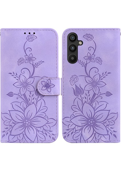Samsung Galaxy A54 5g Kabartmalı Lily Cüzdan Kılıfı ile Uyumlu, Kart Tutuculu Pu Deri Kapaklı (Yurt Dışından) indirimleri