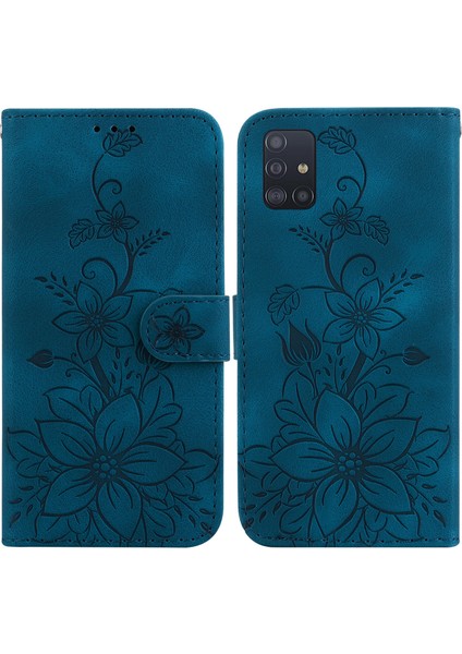 Samsung Galaxy A71 4g Kabartmalı Lily Cüzdan Kılıfı ile Uyumlu, Kart Tutuculu Pu Deri Kapaklı (Yurt Dışından) indirimleri