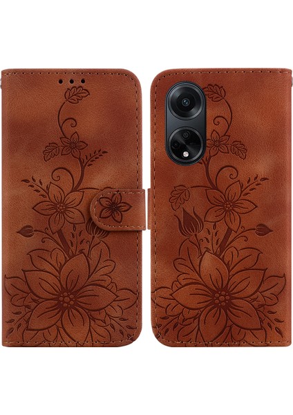 Oppo A98 5g Kabartmalı Lily Cüzdan Kılıfı ile Uyumlu, Kart Tutuculu Pu Deri Kapaklı (Yurt Dışından) indirimleri