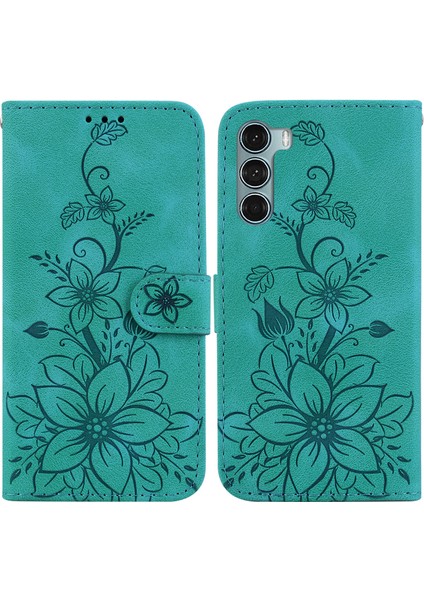 Motorola Moto G200 5g Kabartmalı Lily Cüzdan Kılıfı ile Uyumlu, Kart Tutuculu Pu Deri Kapaklı (Yurt Dışından) indirimleri
