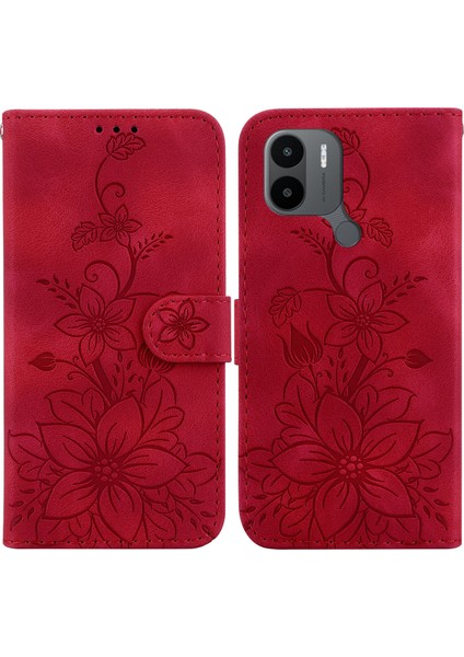 Xiaomi Poco C51 Kabartmalı Lily Cüzdan Kılıfı ile Uyumlu, Kart Tutuculu Pu Deri Kapaklı (Yurt Dışından) indirimleri