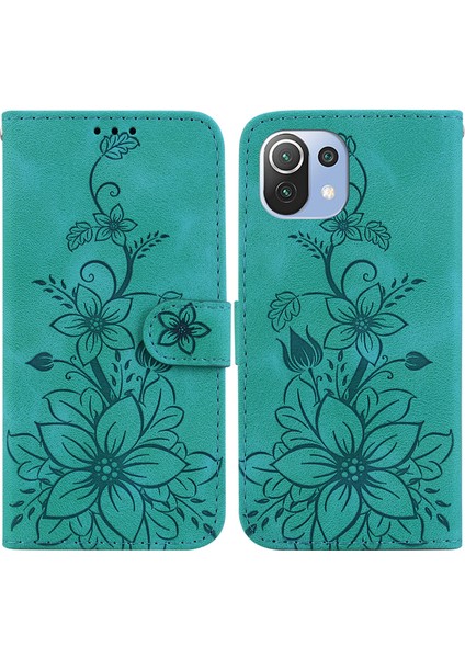 Xiaomi 11 Lite 5g Ne Kabartmalı Lily Cüzdan Kılıfı ile Uyumlu, Kart Tutuculu Pu Deri Kapaklı (Yurt Dışından) indirimleri