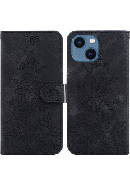 Apple iPhone 14 Plus Kabartmalı Lily Cüzdan Kılıfı ile Uyumlu, Kart Tutuculu Pu Deri Kapaklı (Yurt Dışından) indirimleri