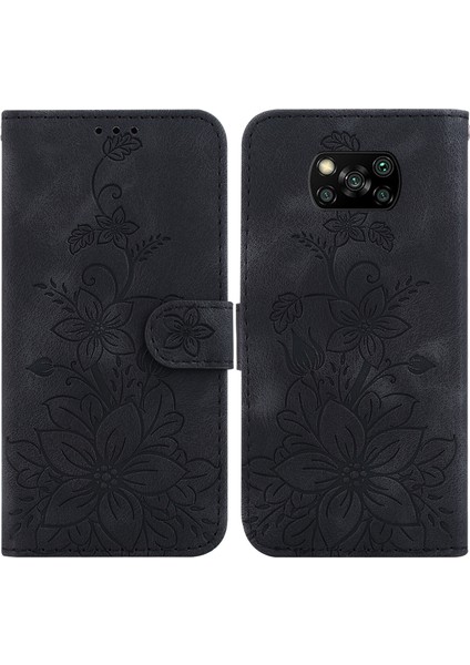 Xiaomi Poco X3 Pro Kabartmalı Lily Cüzdan Kılıfı ile Uyumlu, Kart Tutuculu Pu Deri Kapaklı (Yurt Dışından) indirimleri