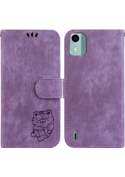 Nokia C12 Kabartmalı Sevimli Kaplan Flip Folyo Cüzdan Kılıf Kart Cebi Tutucu Kapak (Yurt Dışından) indirimleri