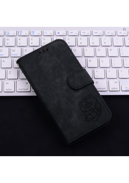 Motorola Moto Edge 30 Pro Kabartmalı Sevimli Kaplan Flip Folyo Cüzdan Kılıf Kart Cebi Tutucu Kapak (Yurt Dışından) fırsatları