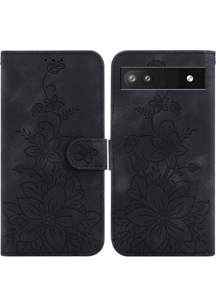 Google Pixel 6A Kabartmalı Lily Cüzdan Kılıfı ile Uyumlu, Kart Tutuculu Pu Deri Kapaklı (Yurt Dışından) indirimleri