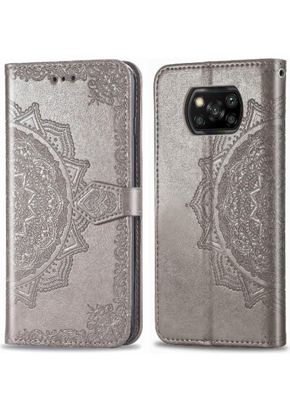 Xiaomi Poco X3 Nfc Darbeye Deri Kılıf Zarif Desen (Yurt Dışından)