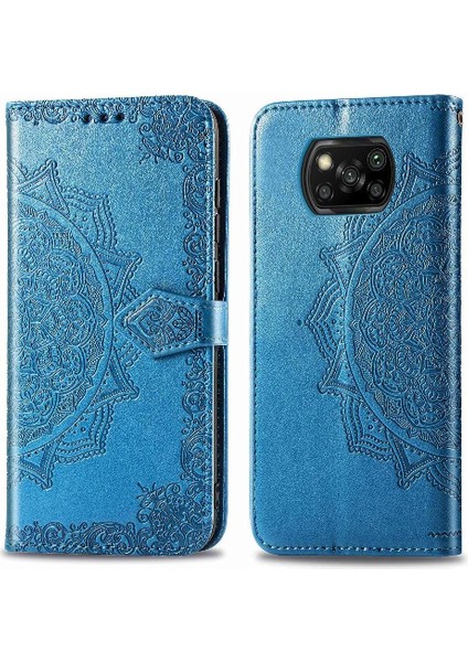 Xiaomi Poco X3 Nfc Darbeye Deri Kılıf Zarif Desen (Yurt Dışından)