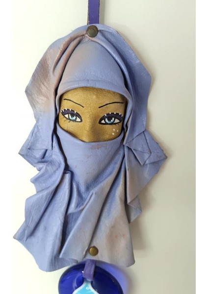 Deri Maske Vintage Deri Yüz Maskesi Cam Nazar Kötü Ruh Kötü Göz Heykel Sanat El Işi modelleri