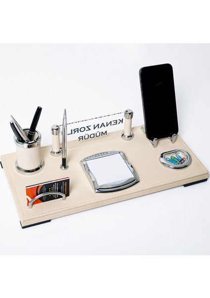 Idea Bej Masaüstü Isimlik Seti Yeni Iş Hediye Deri Ofis Masa Isimliği fırsatları