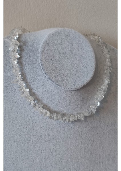 Kristal Kuvars Kırıktaş Doğaltaş Kolye