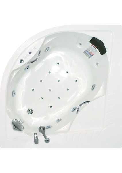 Hollywood Oturmalı Oval Jakuzi 140x140, h:55 Romantic Hidromasaj Sistemli Küvet (Gövde + Metal ayak + Ön panel)