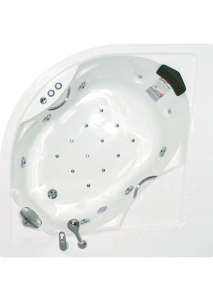 Hollywood Oturmalı Oval Jakuzi 140x140, h:55 Rest Hidromasaj Sistemli Küvet (Gövde + Metal ayak + Ön panel)