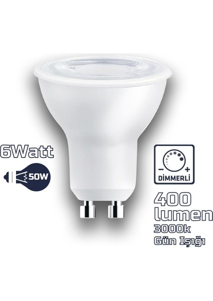 ERD-284 GU10 220V 6W 3000K Cob LED Ampul