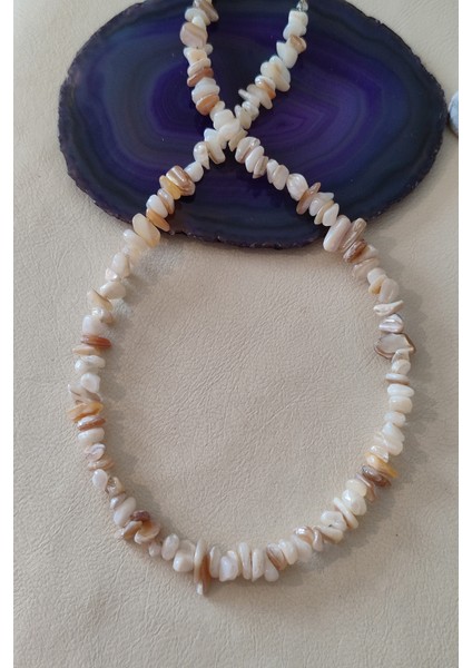 Krem Sedef Kırıktaş Doğaltaş Kolye fiyatları