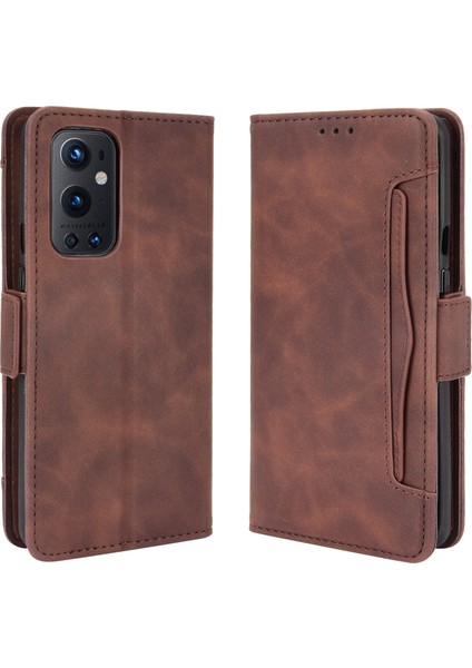 Oneplus 9 Pro ile Uyumlu Kickstand Koruyucu, Kredi Kartı Tutacağı Pu Deri Darbeye Dayanıklı Telefon Kılıfı (Yurt Dışından)