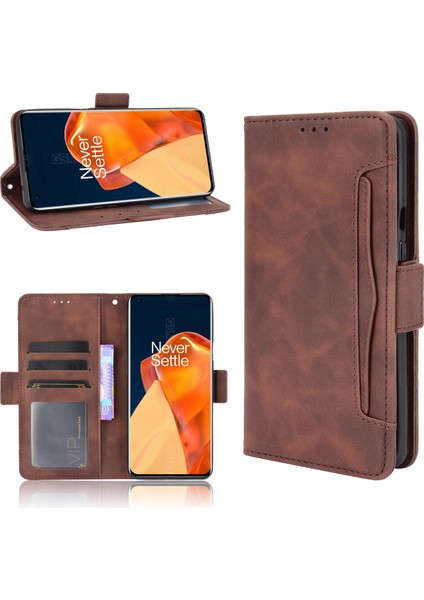 Oneplus 9 Pro ile Uyumlu Kickstand Koruyucu, Kredi Kartı Tutacağı Pu Deri Darbeye Dayanıklı Telefon Kılıfı (Yurt Dışından) fırsatları