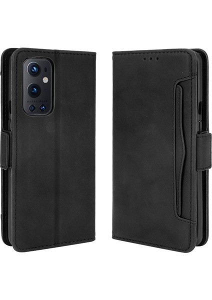 Oneplus 9 Pro ile Uyumlu Kickstand Koruyucu, Kredi Kartı Tutacağı Pu Deri Darbeye Dayanıklı Telefon Kılıfı (Yurt Dışından)